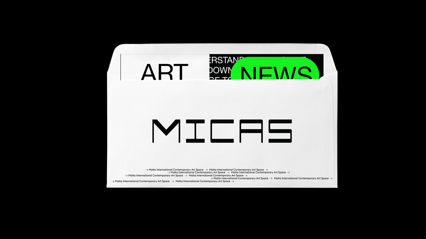 Envelope Mockup with Contemporary Artistic News from MICAS
