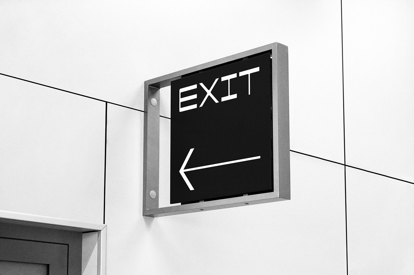 Custom Typography Exit Sign