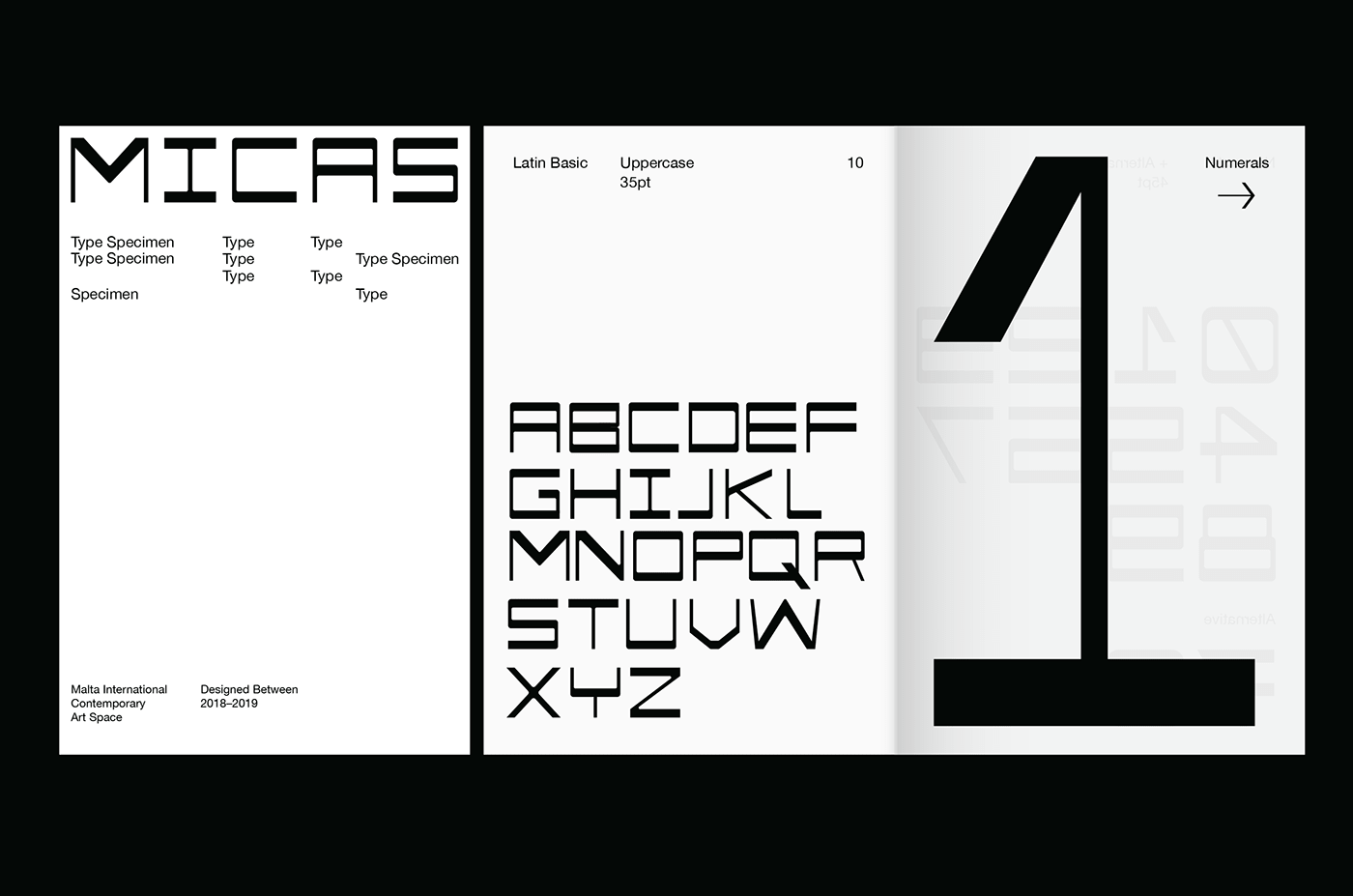 Brochure Mockup Featuring MICAS Emblem and Text in Unique Font - Embodying Contemporary Art Identity