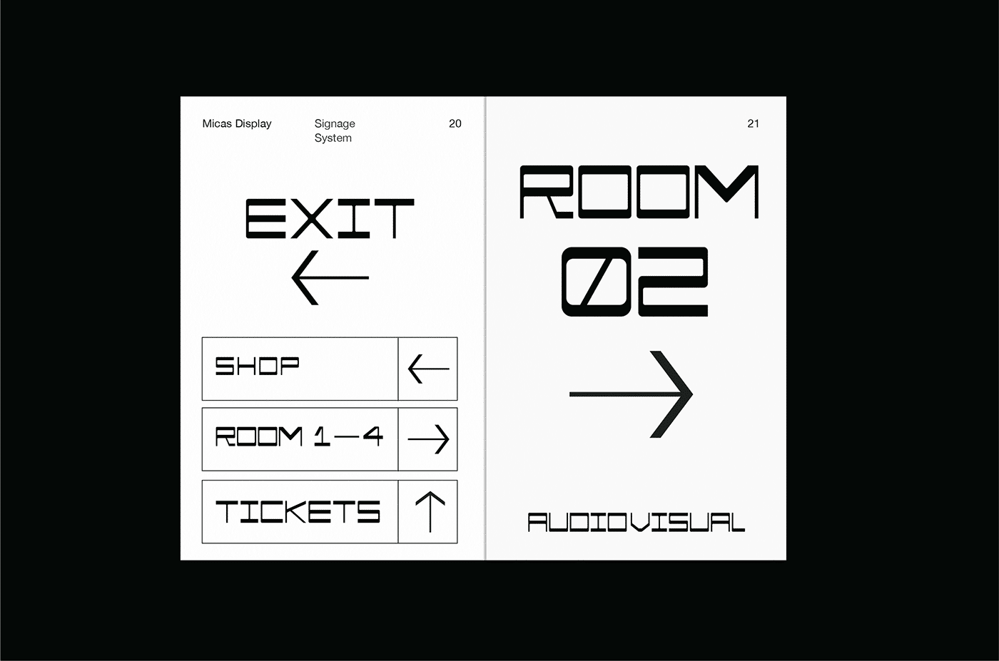 MICAS Room & Exit Direction with Custom Font